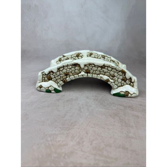 Vintage Lefton Christmas Village Colonial Village Decorative Stone Bridge - Picture 7 of 9
